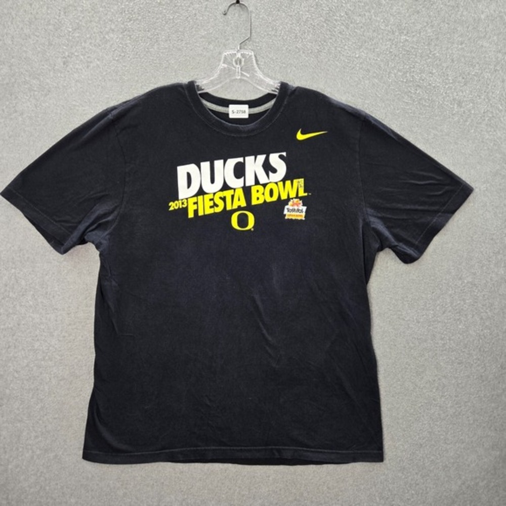 Oregon Ducks Men Shirt XL Black Nike Swoosh Logo 2013 Crew Neck Short Sleeve Tee